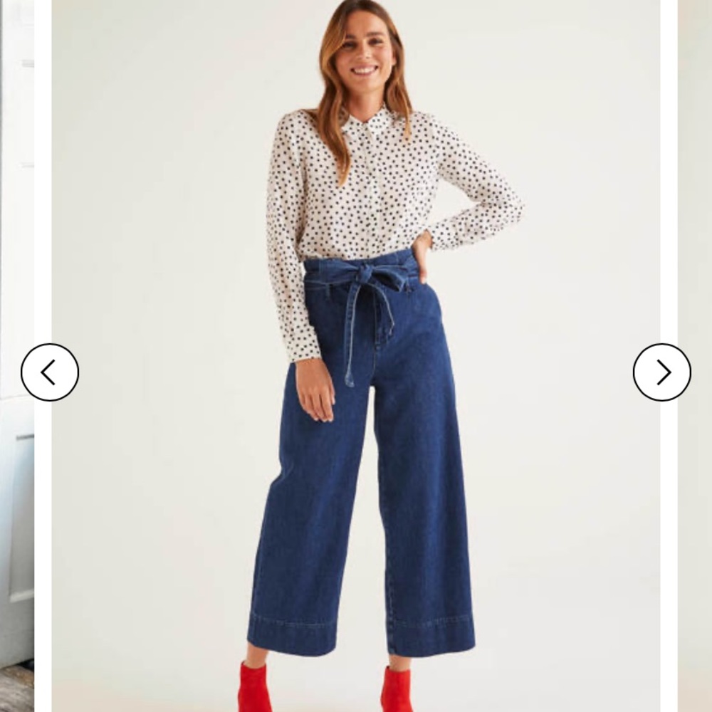 Paper bag wide leg boden jeans